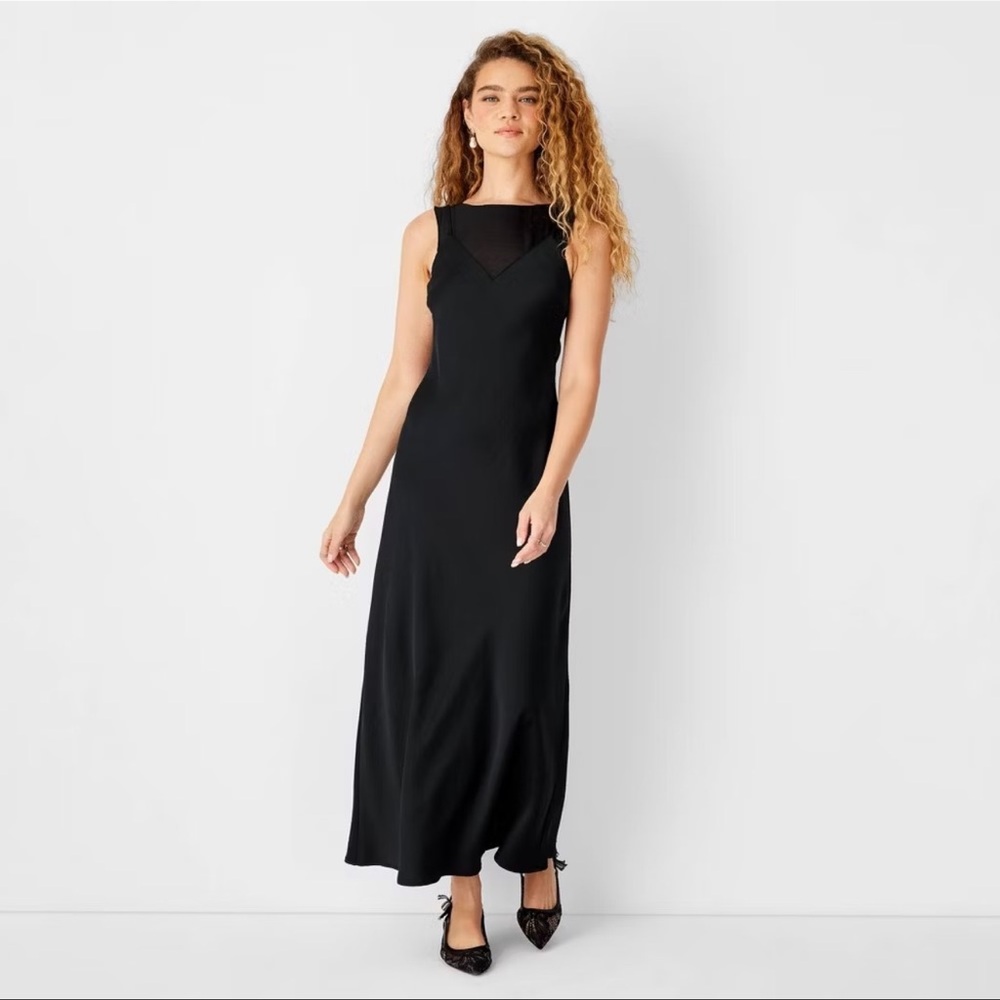 Women's Sleeveless Mixed Media Ankle Slip Dress - Future Collective